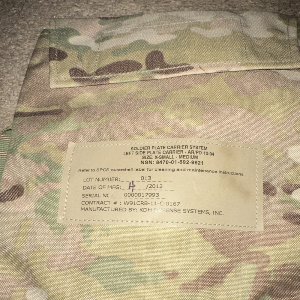 KDH Defense Systems Soldier Plate Carrier System Left Side Small/Medium Multicam