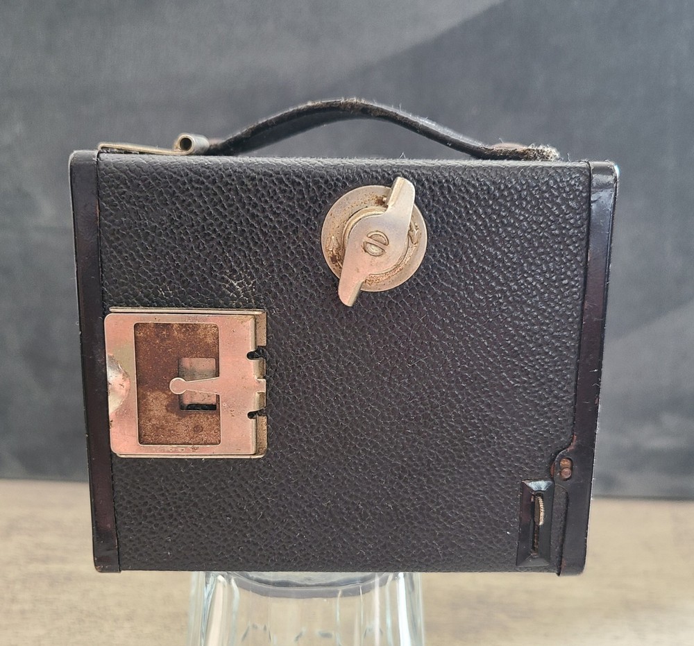 Vintage Ansco Agfa A-8 Cadet Box Camera Black Leather Handle