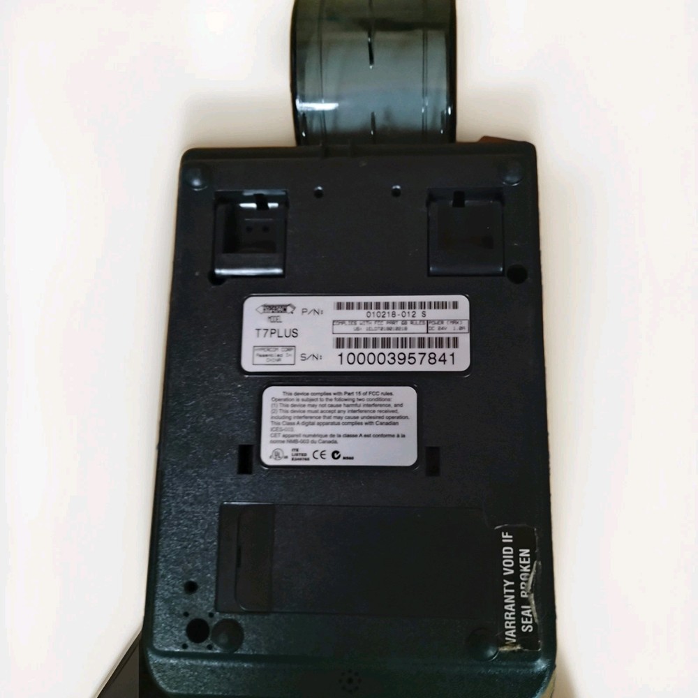 Hypercom T7Plus Credit Card Machine Reader NO Power Supply Some receipt paper