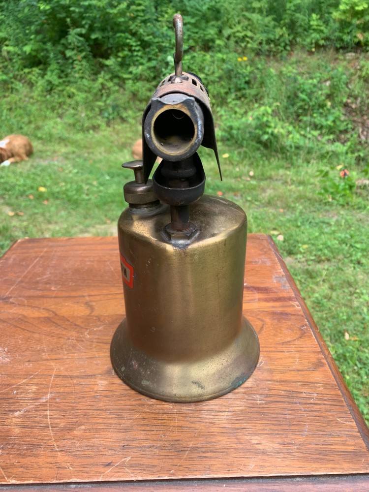 Nice Label VINTAGE CRAFTSMAN TOOLS BRASS BLOW TORCH w/HANDLE