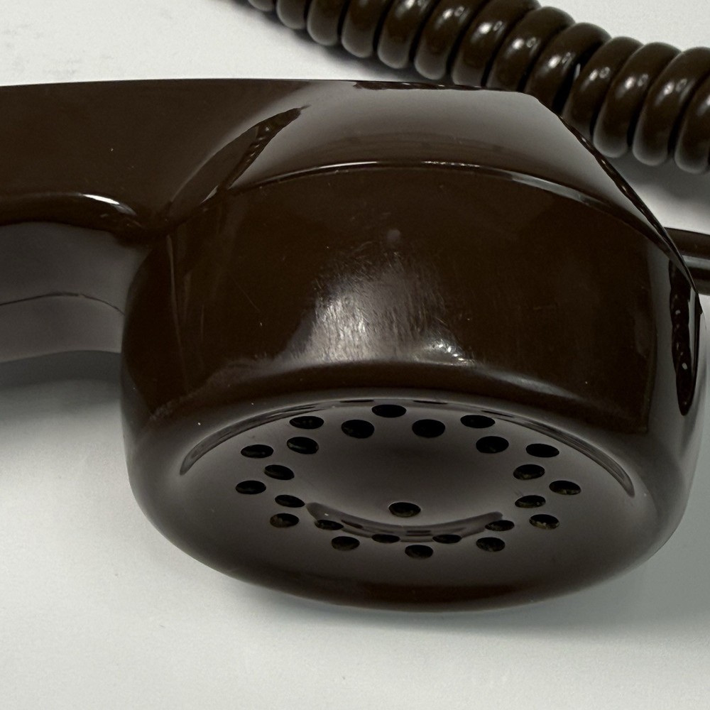 Vtg Starlite GTE Automatic Electric Desk Mount Push Button Phone Brown Untested