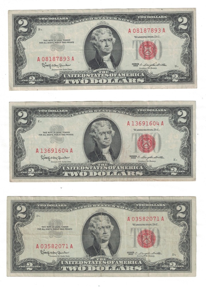 ** 1963 $2 TWO DOLLAR RED SEAL FR-1513 **