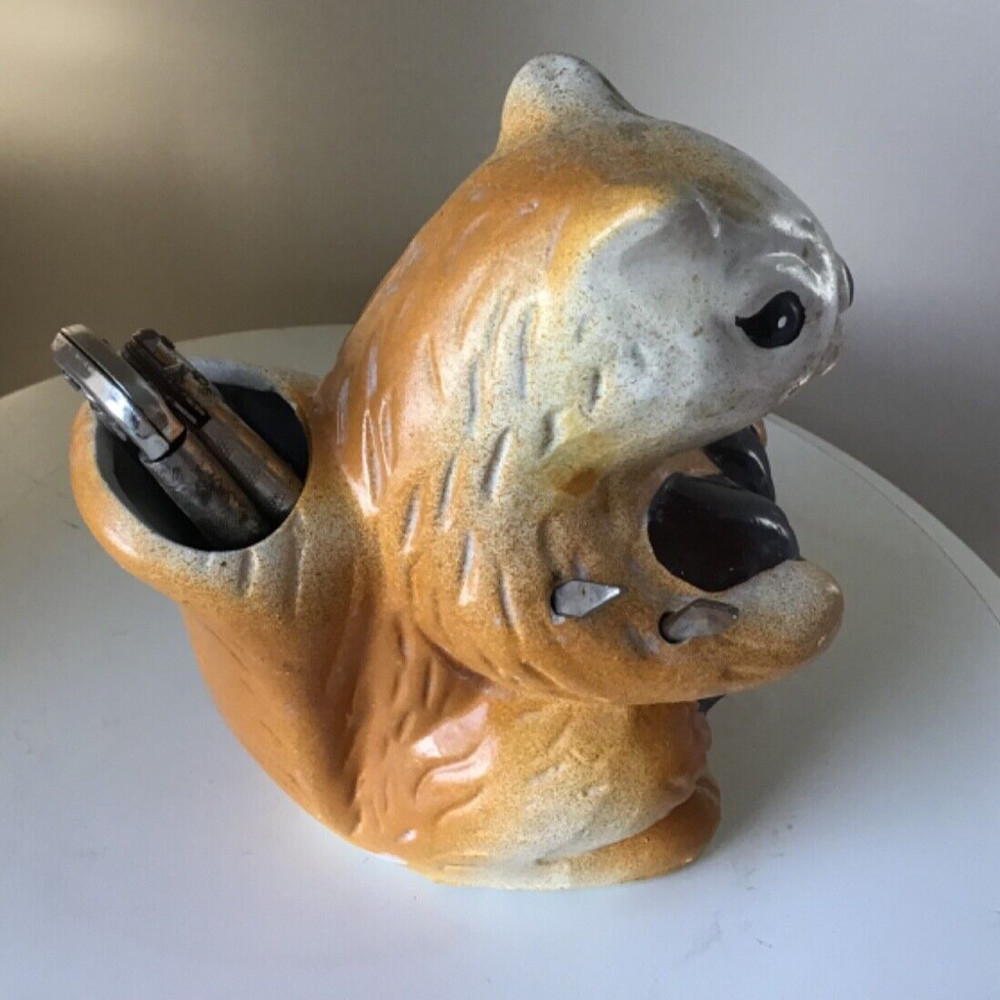 Vintage Ceramic Squirrel Nutcracker With 6 Tools Nutcracker And Picks