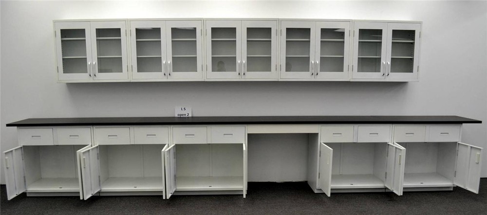 Chemical Resistant Laboratory Cabinet Group : 17' Base & 15' Upper / E1-187