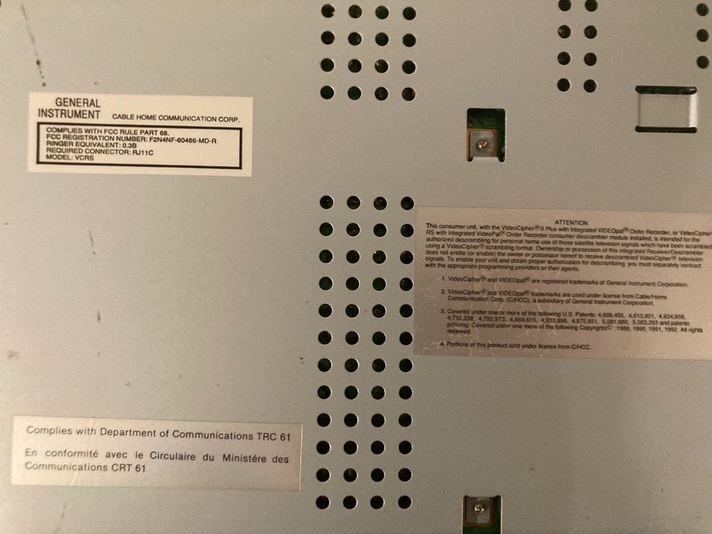 HTS Tracker Premier System 50 Satellite Receiver VideoCipher