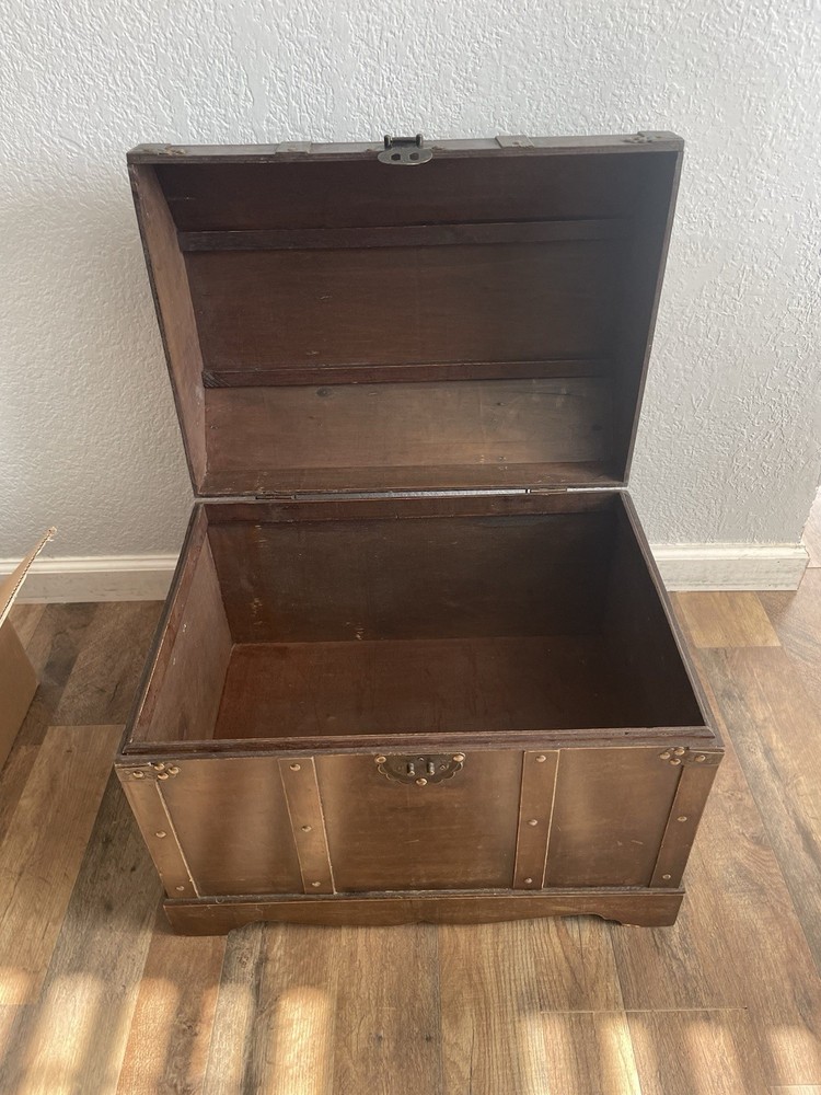 Antique Wooden Storage Chest Box