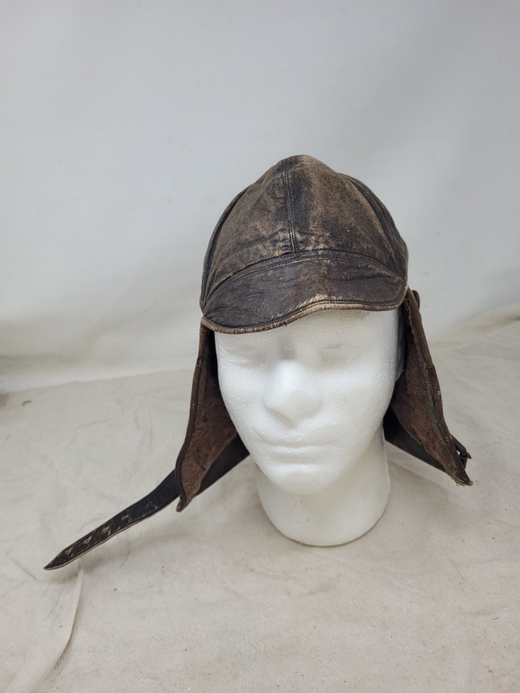 Ww11 Era Aviation Hat Brown Leather