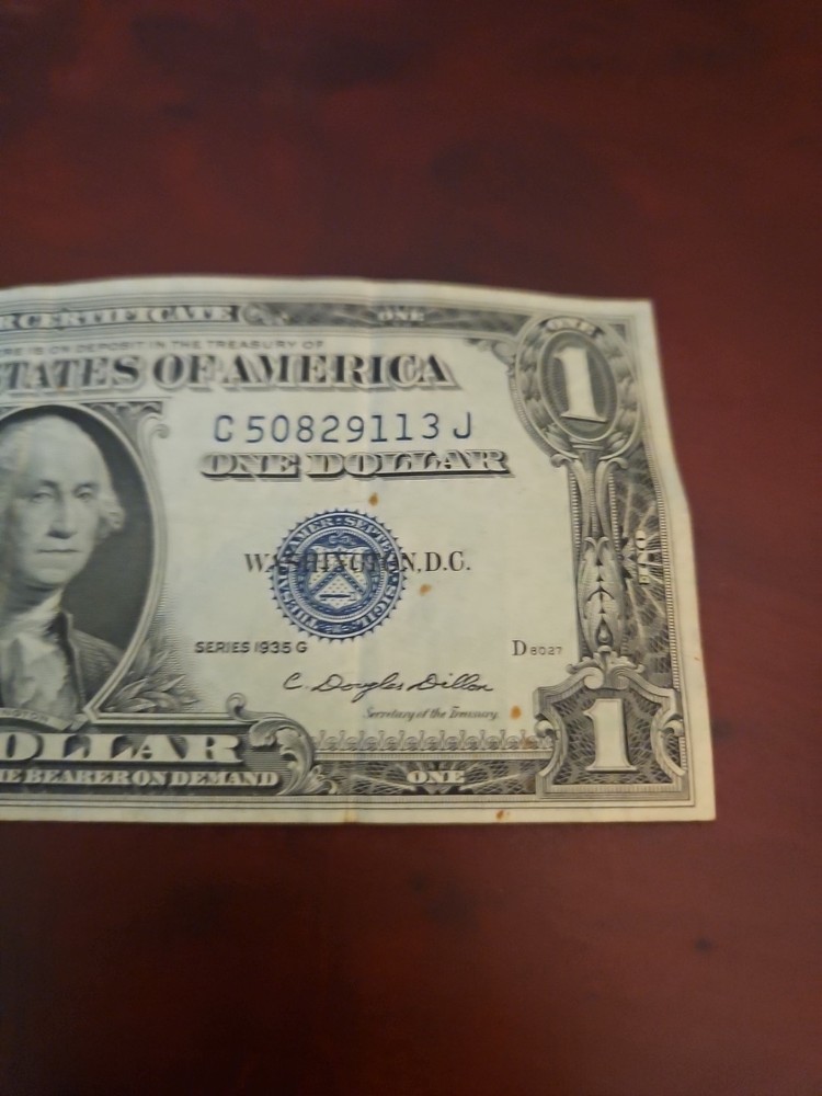 1935 G US One Dollar Bill Silver Certificate $1