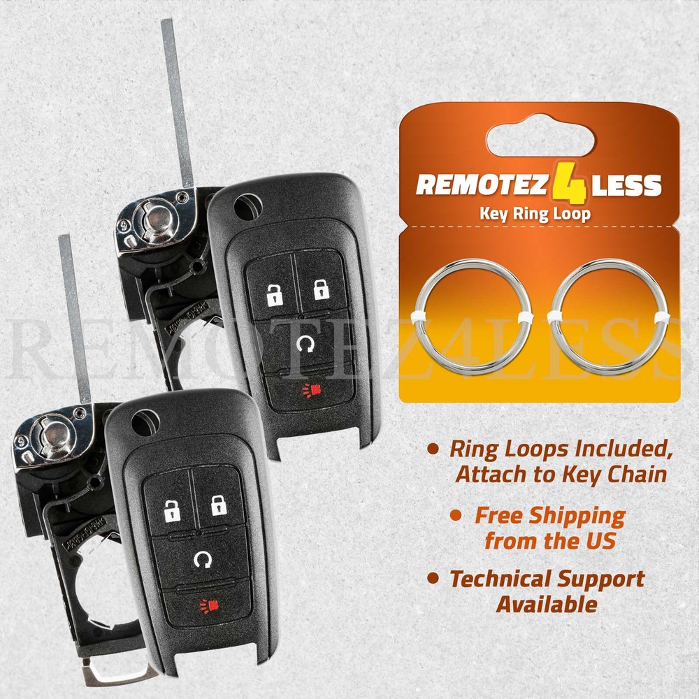 2 For 2015 2016 2017 2018 Replacement Chevrolet Trax Remote Key Shell Case Pad