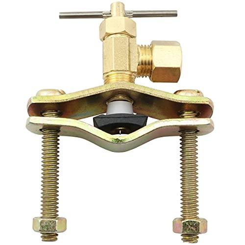 TAODAN Brass Saddle Needle Valve Self Piercing 1/4-Inch Compression Outlet