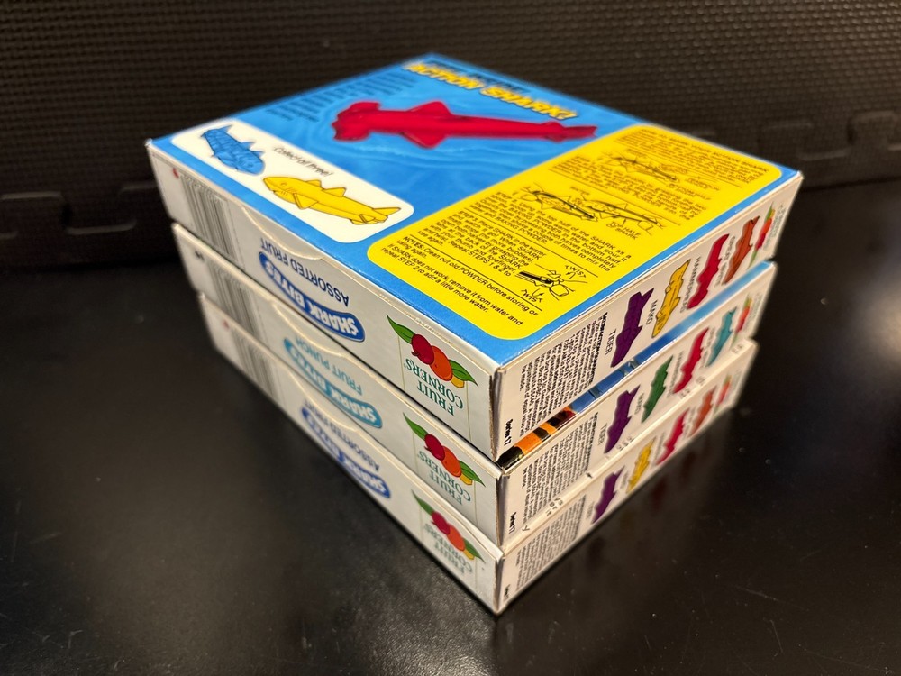 Shark Bites fruit snacks - 3 empty custom design display boxes