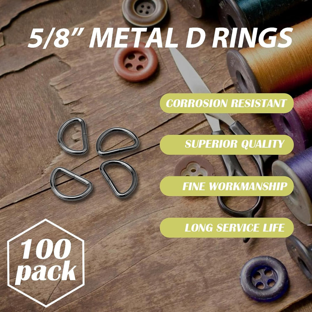 Ajustable Metal D Ring Webbing Strap Belt Buckles for Bag, Backpack