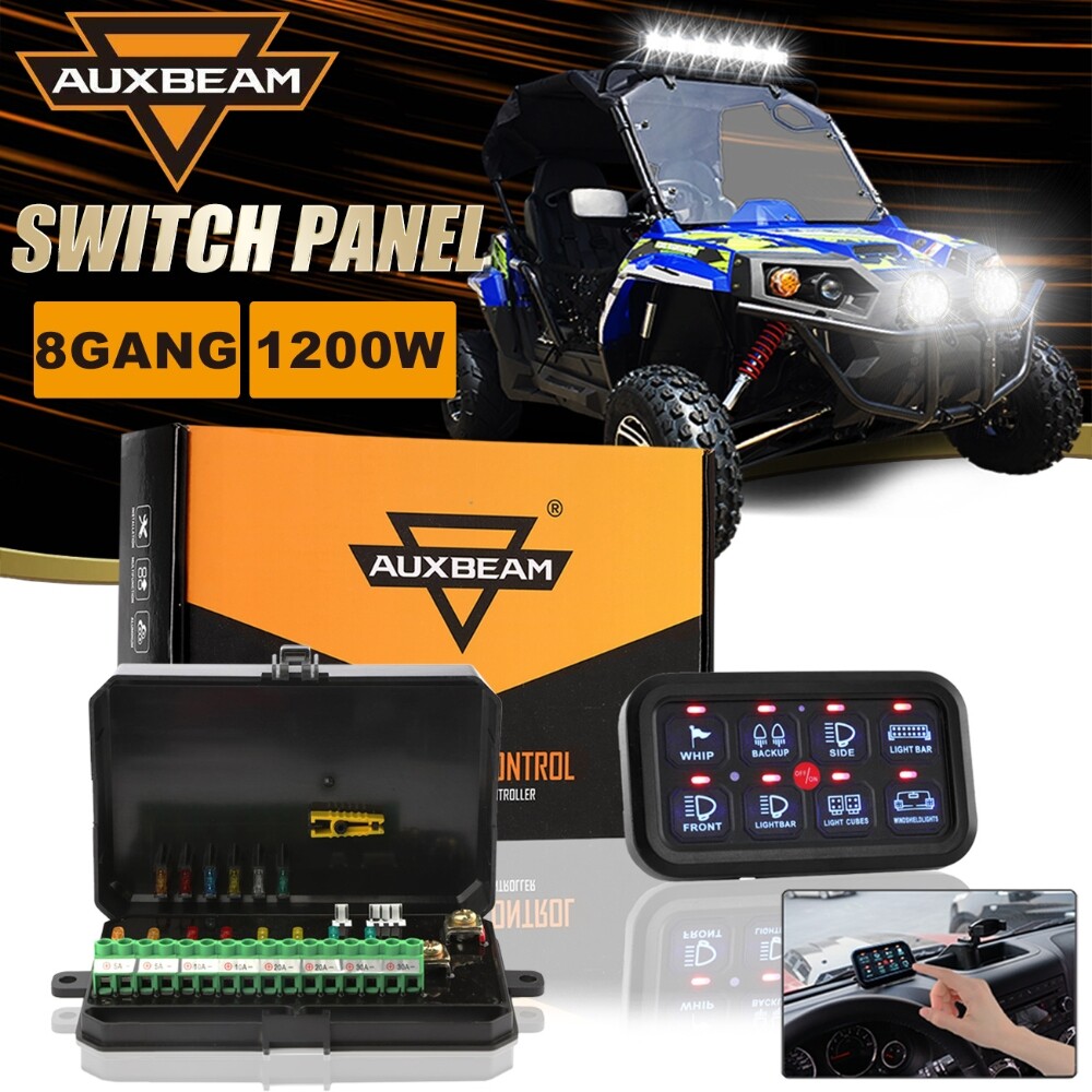 AUXBEAM 8 Gang Switch Panel Light Control Relay System For Can-Am Maverick X3