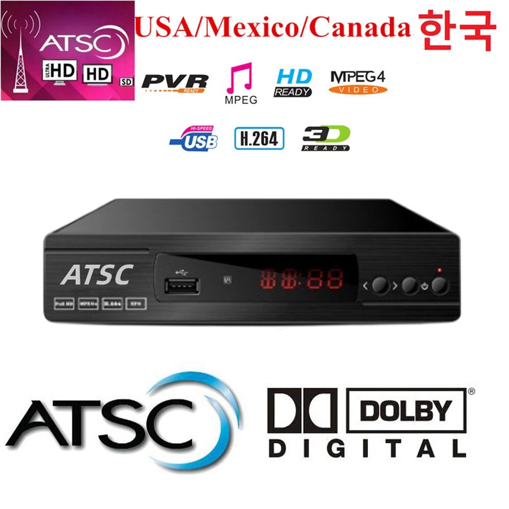 ATSC Digital TV Converter Terrestrial HD Digital Receiver Tuner Decoder ATSC-T