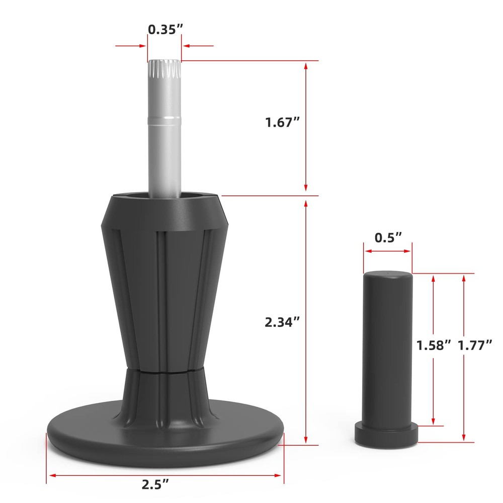Bed Frame Feet 6 Pack Steel Stem Plastic Legs Replacement Support Black