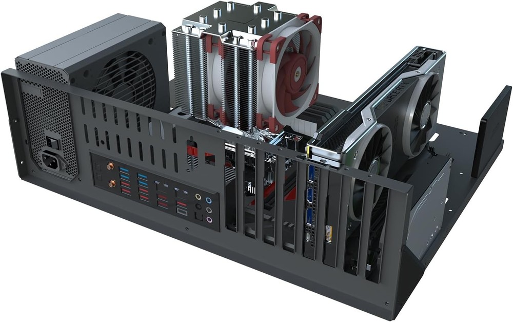 DIY Gaming Computer Case, E-ATX Open Chassis Case Rack for Black