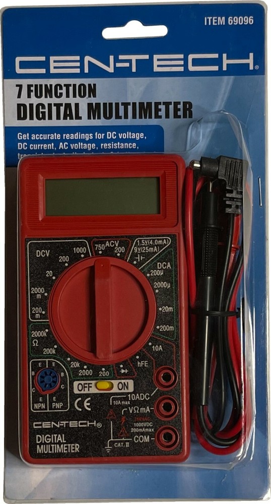 7 Function Digital Electronic Multimeter Multi Meter Volt Ohm Amp Meter Tester
