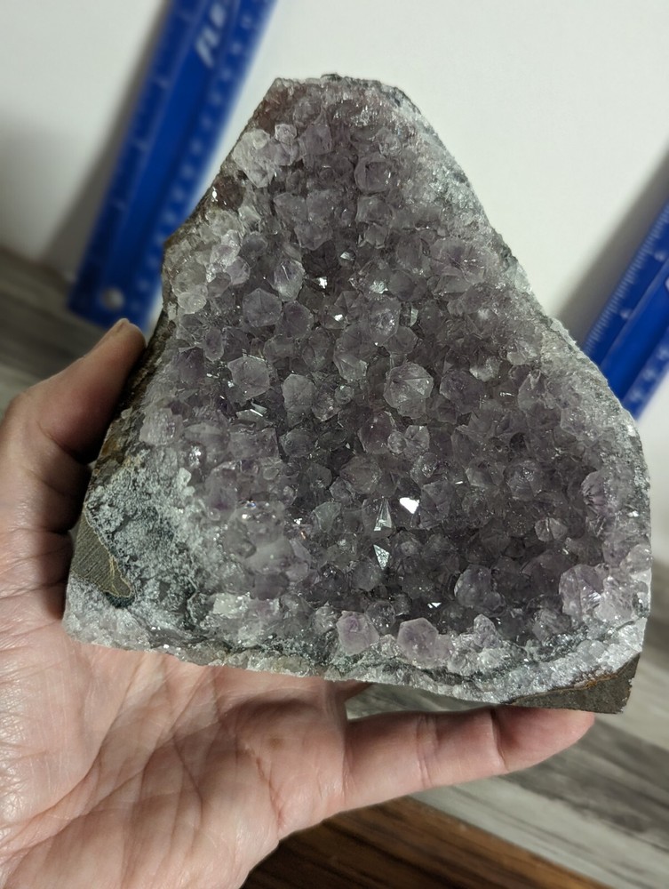 2 Amethyst standing cut base crystals geodes. 5 pounds lbs