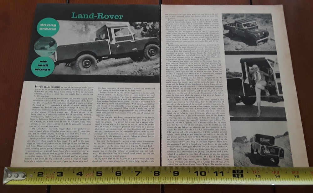 LAND ROVER 109 ORIGINAL 1957 ARTICLE