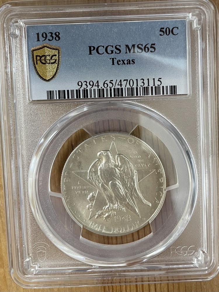 1938 Texas Commemorative Silver Half Dollar   PCGS MS65 Gold Shield