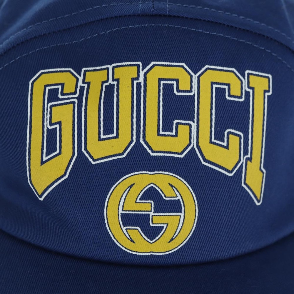 GUCCI Cap Canvas Blue 730186 Auth BA12036A