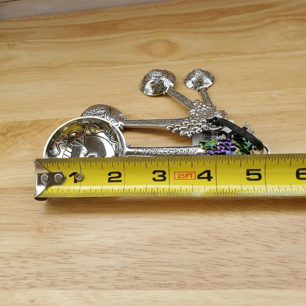 Decorative Grape Cluster Measuring Spoons Set With Whimsical Kitchen Charm