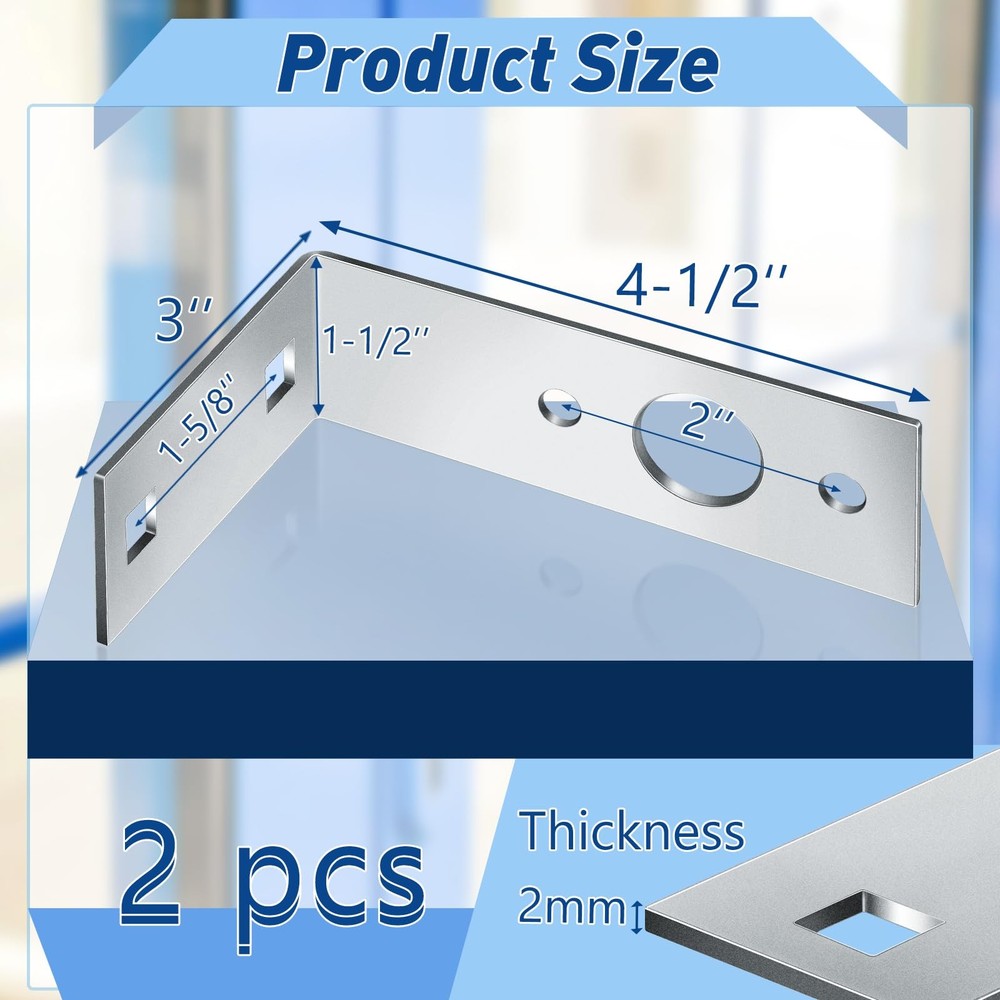 2 Pack Galvanized Trailer Light Brackets L-Shape Tail Light Bracket for Boat