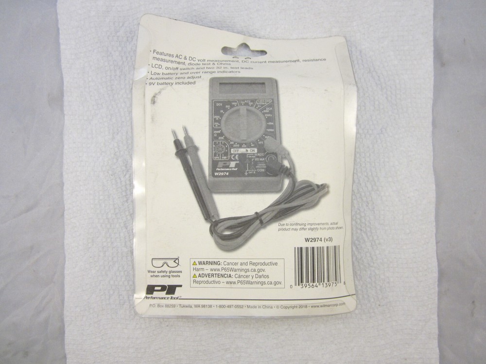 Performance Tool W2974 Digital Multi Tester New