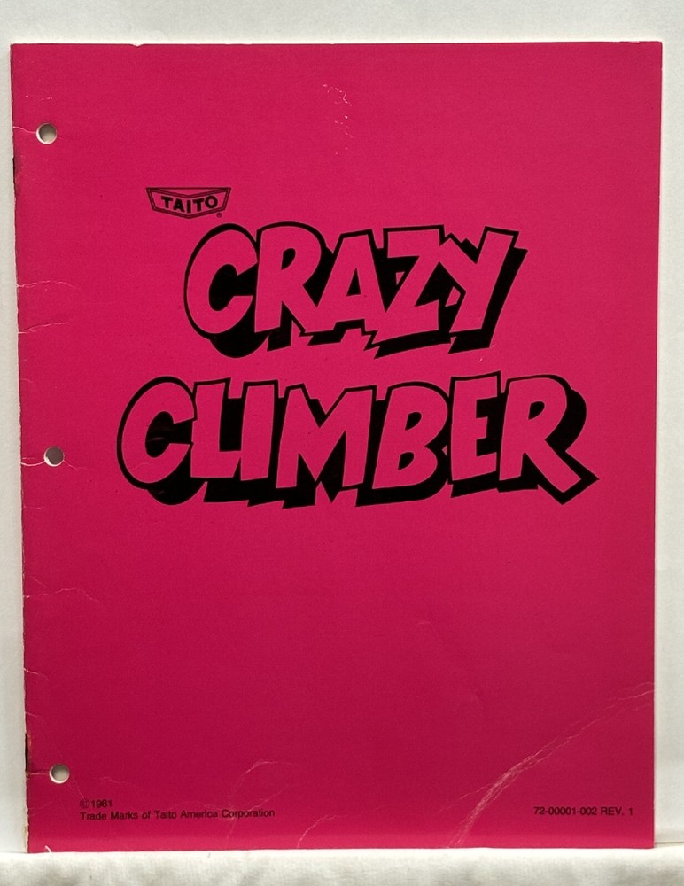 ORIGINAL-TAITO-CRAZY CLIMBER-OWNERS MANUAL