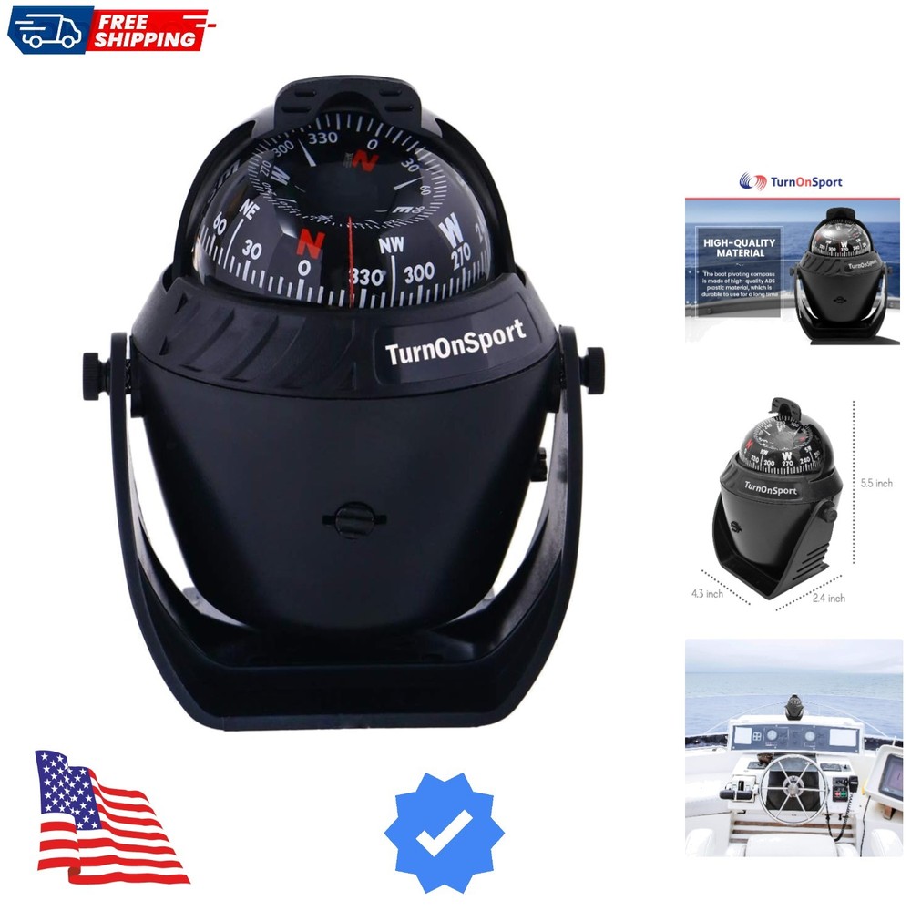 Boat Compass Dash Mount Flush - Boating Compass Dashboard Suction - Navigatio...