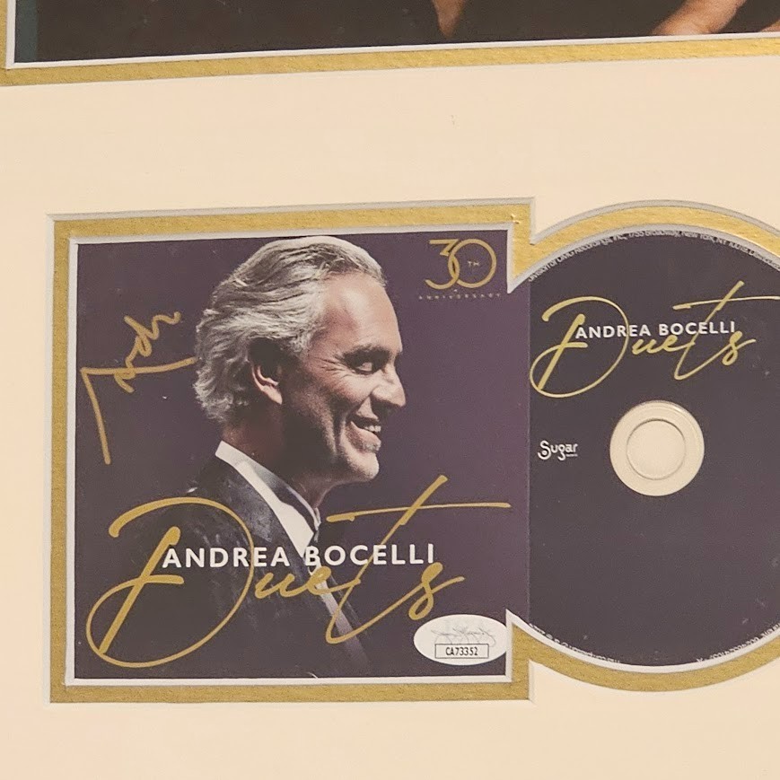 Andrea Bocelli Signed Autographed Duets CD Framed JSA COA