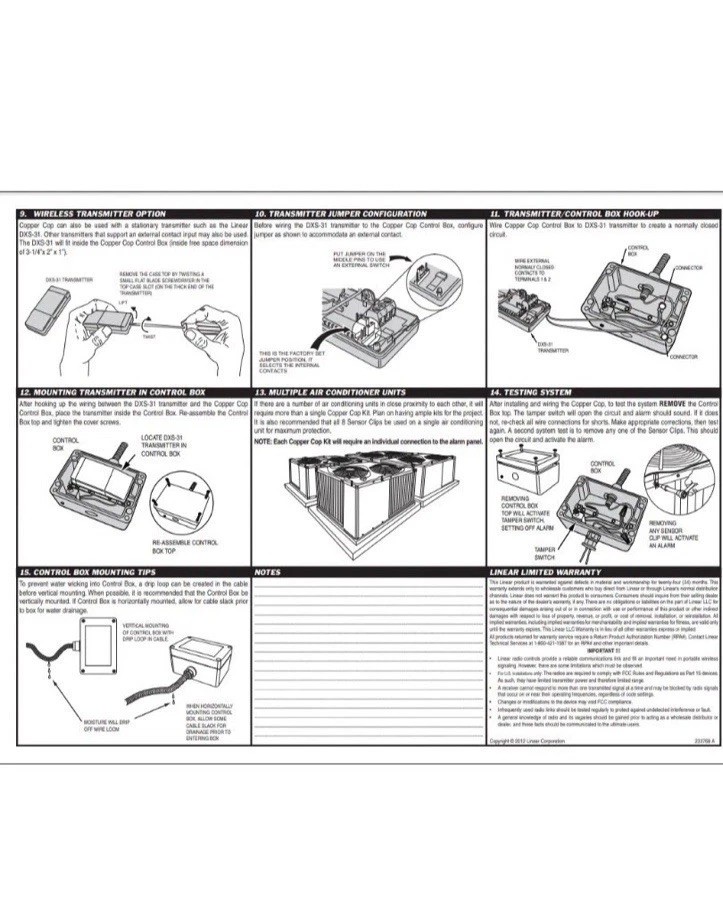 Linear Security Solutions CC3008 Copper Cop Air Conditioning Tamper Detector