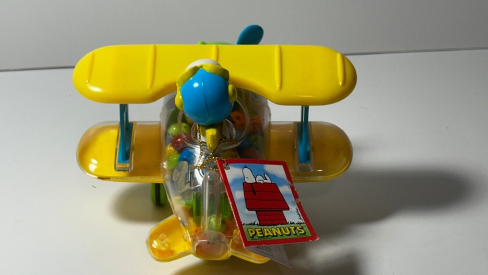 Snoopy Bi-Plane Candy Dispenser Full & Mint - 2009