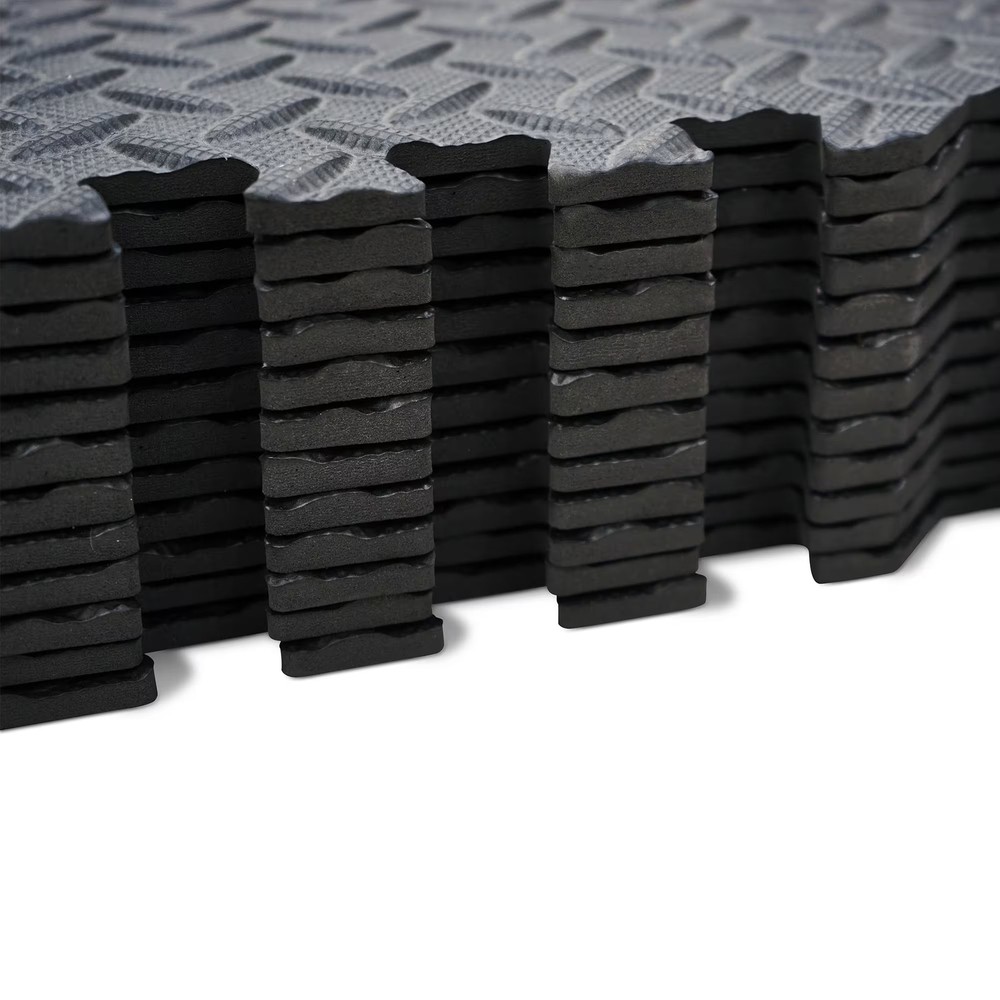Centr - Gym Flooring Exercise Mats - 96 Sq Ft - Black