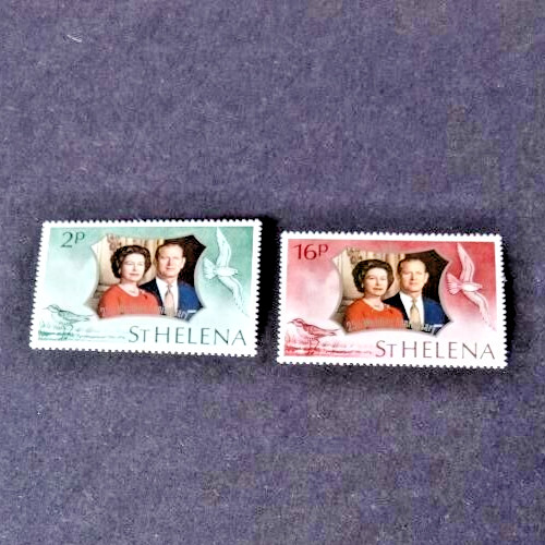 ST Helena 1972 Royal Silver Wedding Set Mint Never Hinged