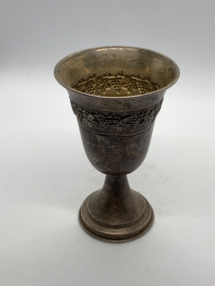 Vintage Silver 925 Cup Sterling Old Goblet Engraved Decorated Solid Stylish Cup