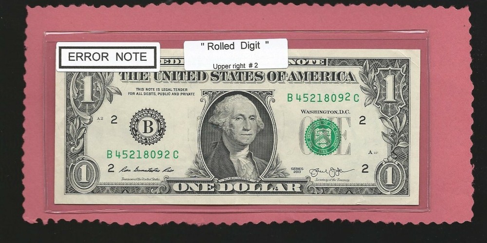 ERROR == Rolled DIGIT == Serial # == B45218092C == == FREE Shipping == ==