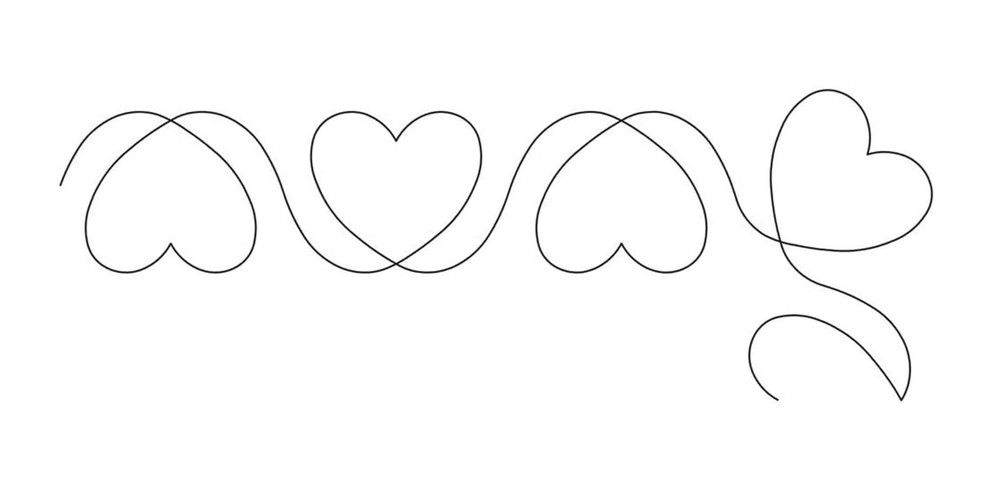 Stencil Quilting Templates Loop Heart Border w/ Corner 2.5" Quilt Pattern Design