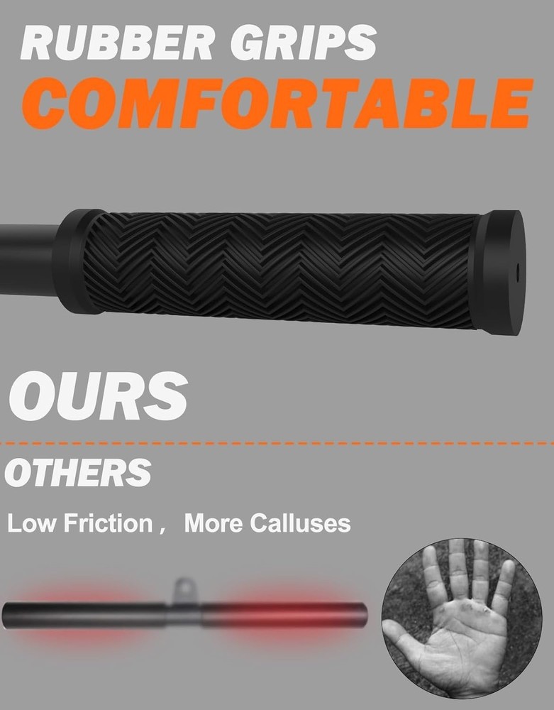 Cable Attachment, Non-Slip Tricep Bar for Tricep Pull Down Attachment, Lat Pu...