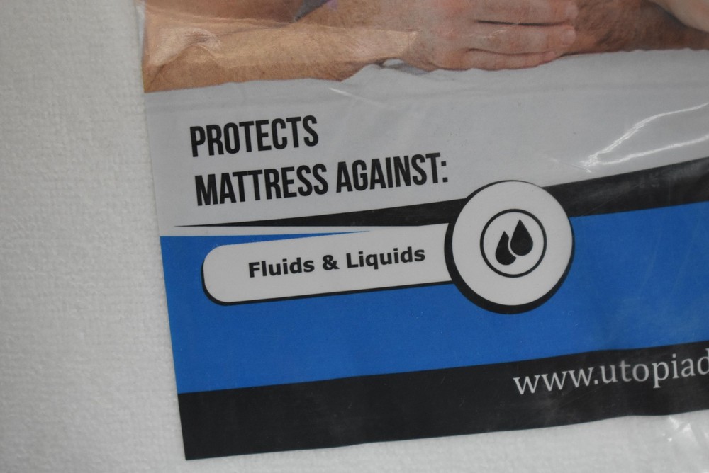 Utopia Bedding Mattress Protector Queen Waterproof 2 Pack Terry Top Fluid