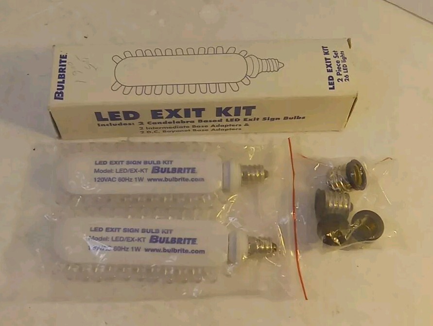 Bulbrite LED Exit Light Kit 2 Sets, 2 Pieces (26 Light LED Unit) 120V NEW!!