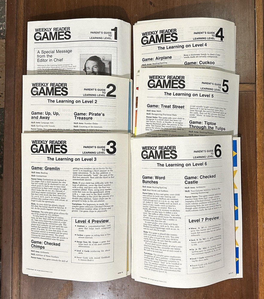 1981 Weekly Reader Learning Games Box Set