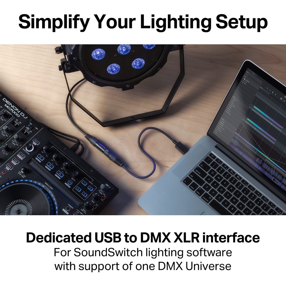 Micro DMX Interface - Ultra-Compact USB to DMX Interface with 3-Month Free So...