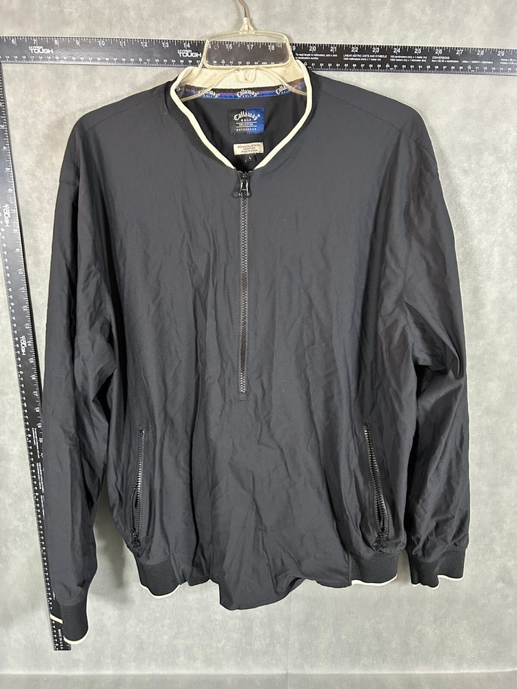 Callaway Golf Outerwear Mens Pullover Jacket Half Zip Black Size L