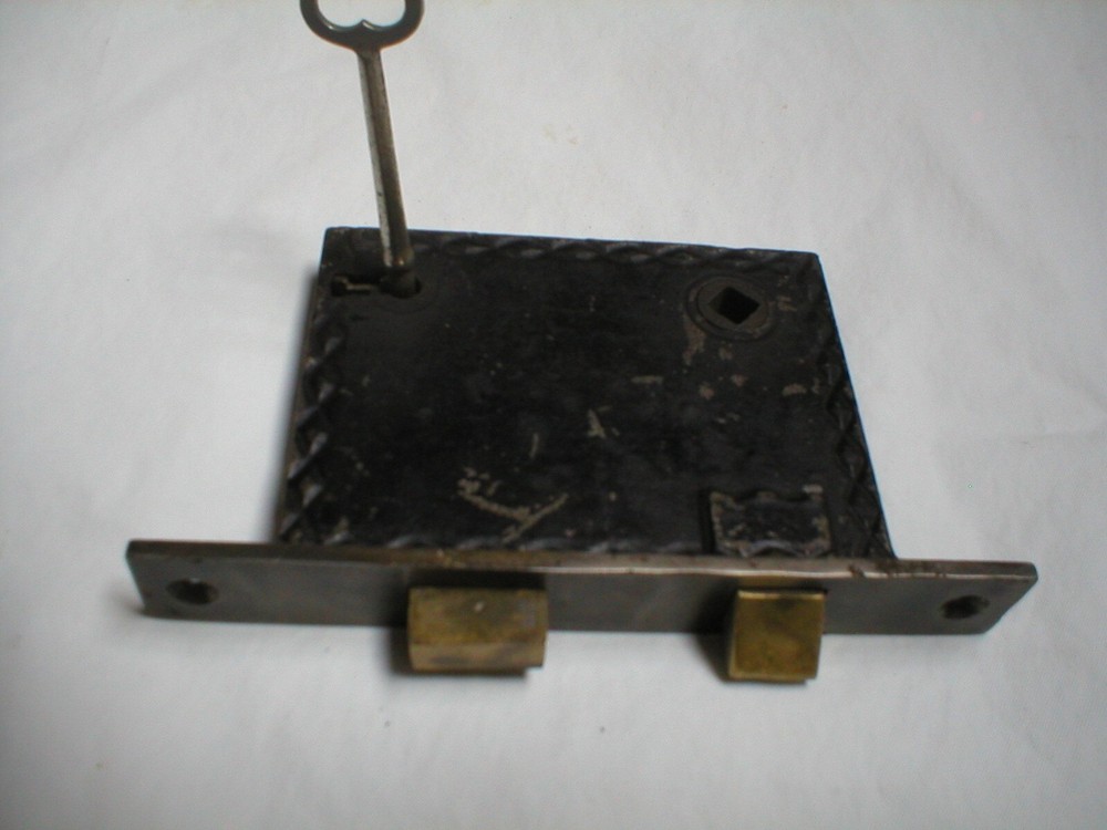 Antique Large Mortise Lock with Unique Decorative Case