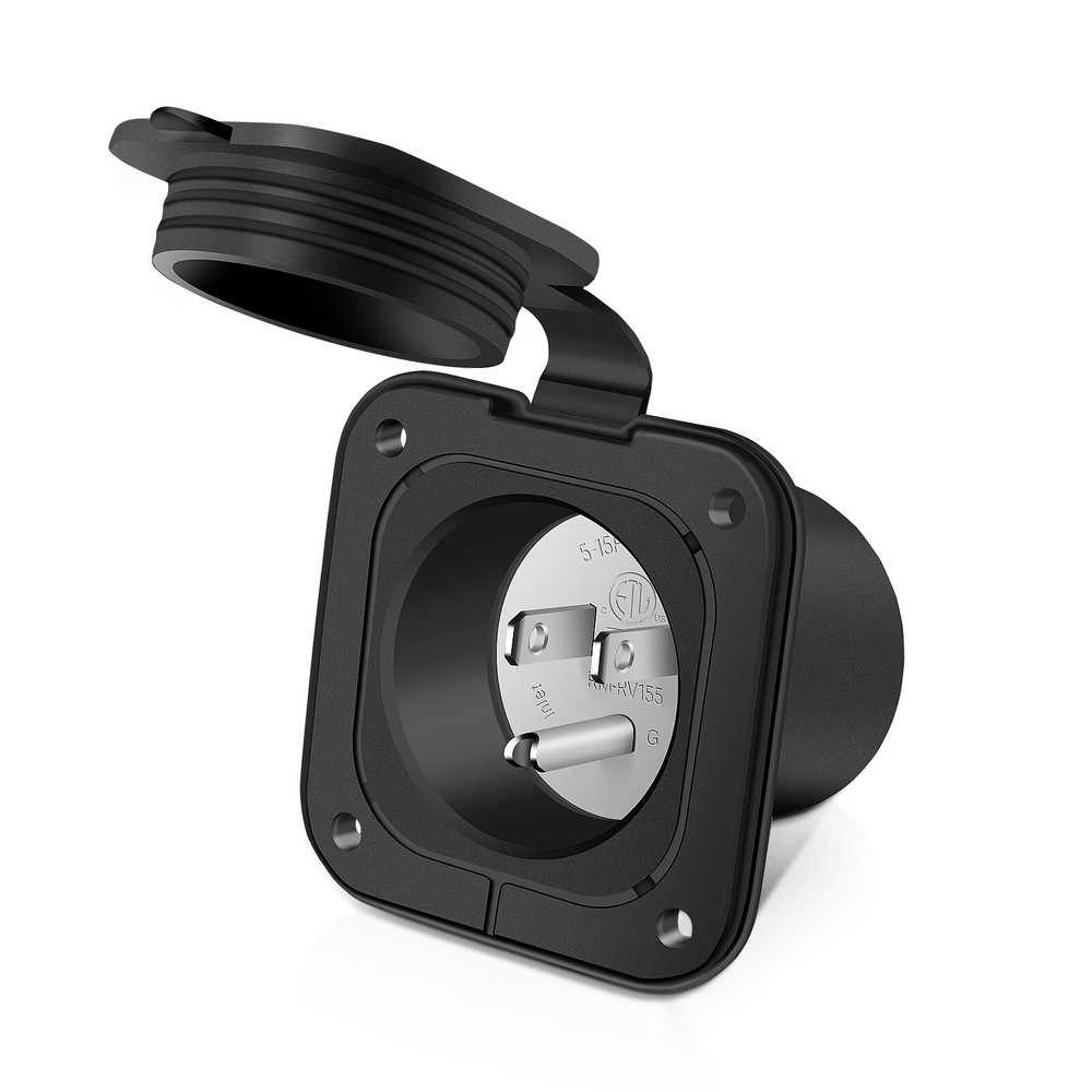 15A 125V AC Port Shore Power Plug Electrical Outlet Flanged Inlets for Boat RV