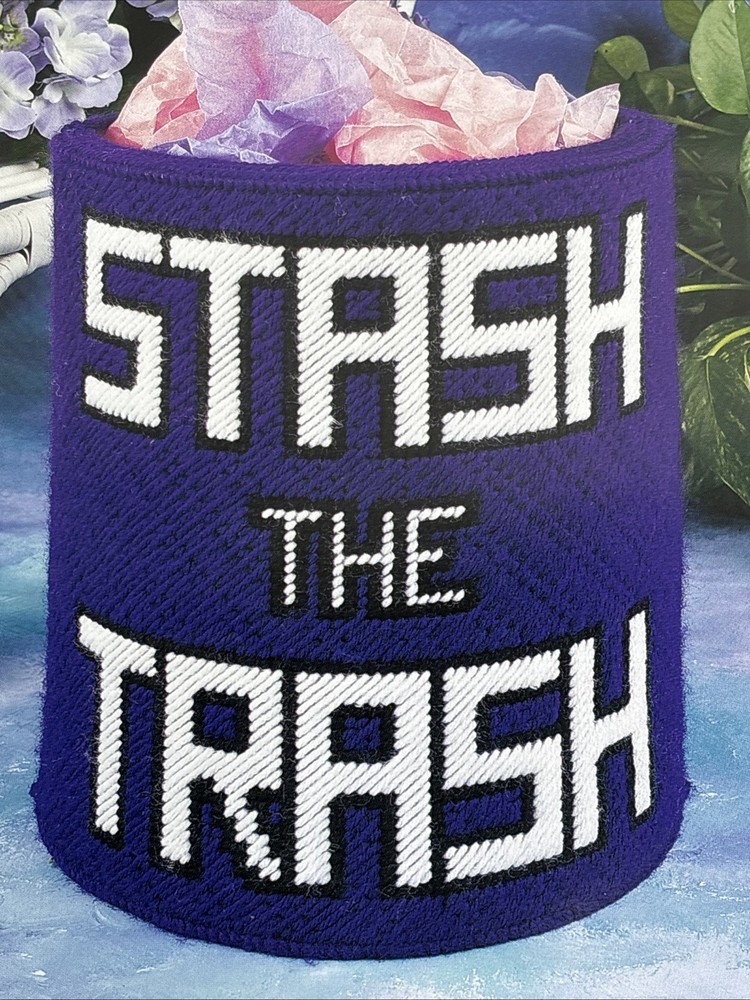 Stash The Trash Can Annie's Attic Plastic Canvas Pattern Page