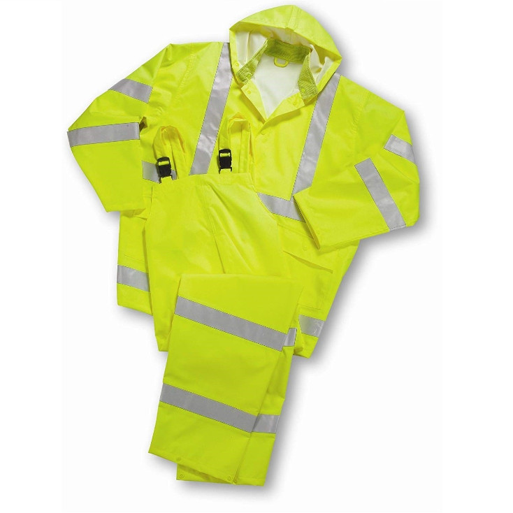 ANSI Type R Class 3 Three-Piece Rainsuit, Reflective, 4033