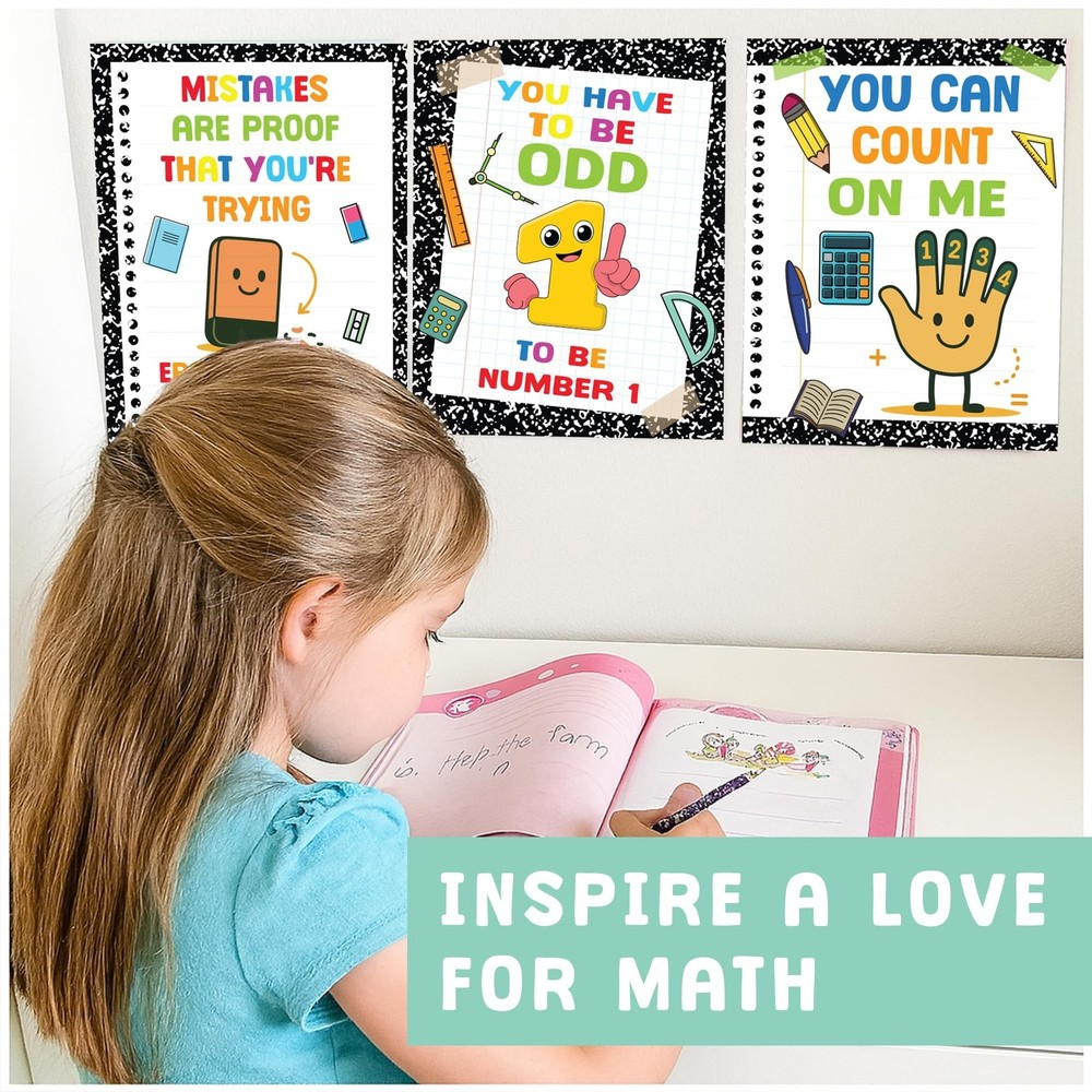 KATINAT 6pcs Math Posters for Middle School, Elementary and High School, Math...