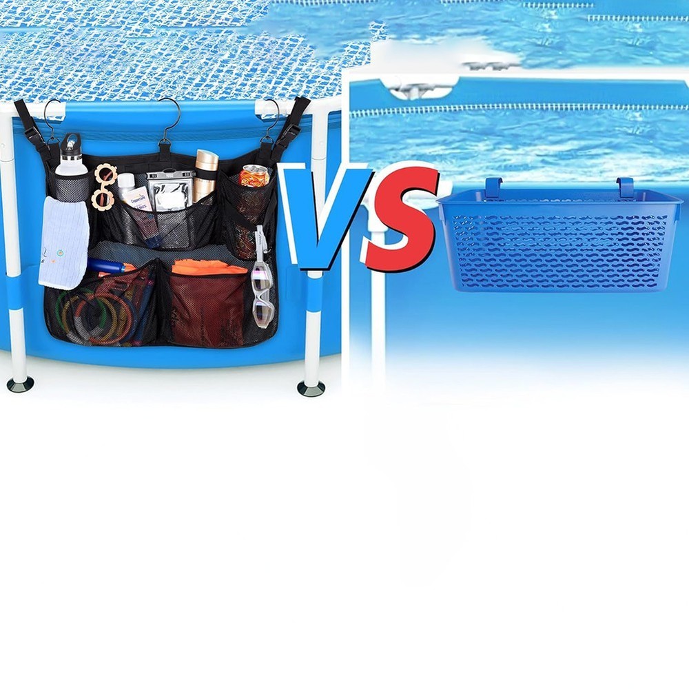 Functional Pool Storage Basket with Five Compartments for Various Items